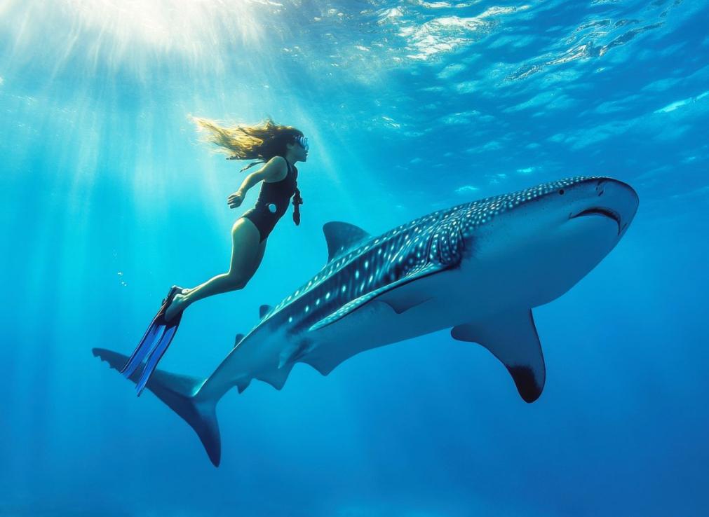 dive whale shark